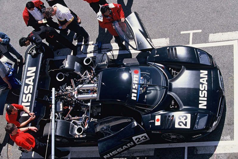 The Nissan R390 GT1 in testing. Photo Credits: Nissan